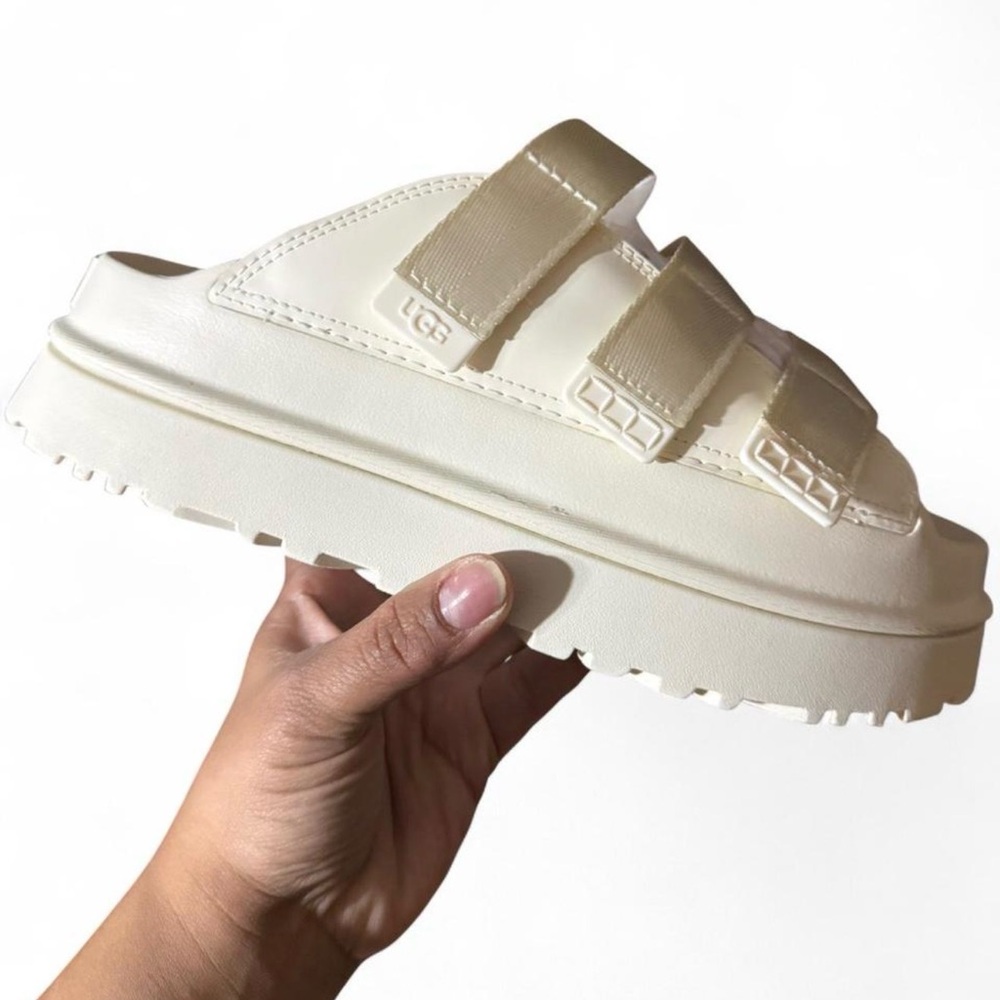 UGG Cream Platform Slide Sandals